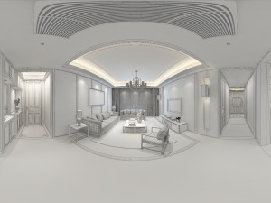 panorama antique chinese style living room restaurant space 19 Modelo 3D