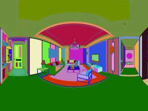 panorama antique chinese style living room restaurant space 19 3D Model