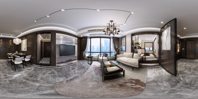panorama antique chinese style living room restaurant space 20 Modelo 3D .c4d .max .obj .3ds .fbx .stl .blend 