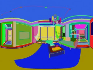 panorama antique chinese style living room restaurant space 20 3D Model