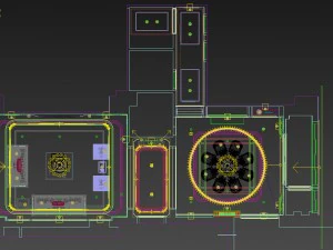 panorama antique chinese style living room restaurant space 21 3D Model