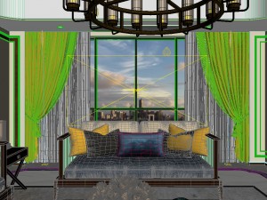 panorama antique chinese style living room restaurant space 21 Modèle 3D