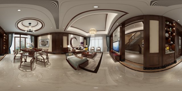 panoramic antique chinese style living room dining room 22 3D 모델 .c4d .max .obj .3ds .fbx .stl .blend 