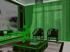 panoramic antique chinese style living room dining room 22 3D 모델