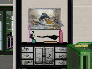 panorama antique chinese style living room restaurant space 23 3Dモデル