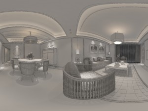 panorama antique chinese style living room restaurant space 24 3Dモデル