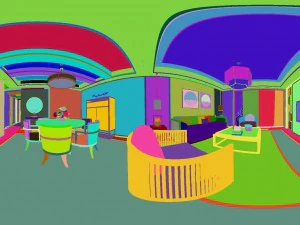 panorama antique chinese style living room restaurant space 24 3D Model