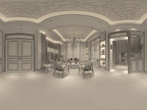 panorama antique chinese style living room restaurant space 25 Modelo 3D