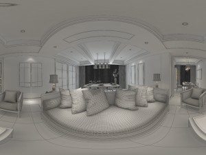 panoramic antique chinese style living room dining room 26 Modelo 3D
