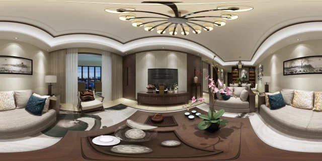 panorama antique chinese style living room restaurant space 27 3D Model .c4d .max .obj .3ds .fbx .stl .blend