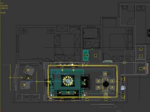 panorama antique chinese style living room restaurant space 27 3D Model