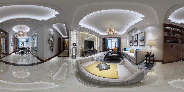 panoramic antique chinese style living room dining room 28 3D Model .c4d .max .obj .3ds .fbx .stl .blend 