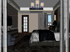 panoramic antique chinese style living room restaurant space 29 3D 모델