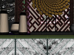 panoramic antique chinese style living room restaurant space 29 3D 모델