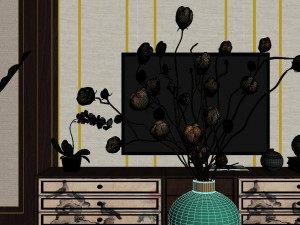 panoramic antique chinese style living room restaurant space 29 3D 모델