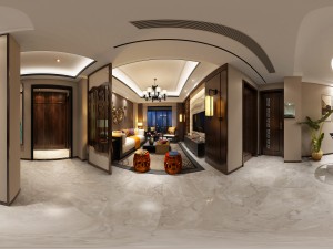 panorama antique chinese style living room restaurant space 31 3D मॉडल