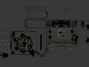 panorama antique chinese style living room restaurant space 31 3D Model