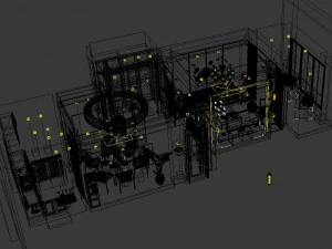 panorama antique chinese style living room restaurant space 31 3D Model