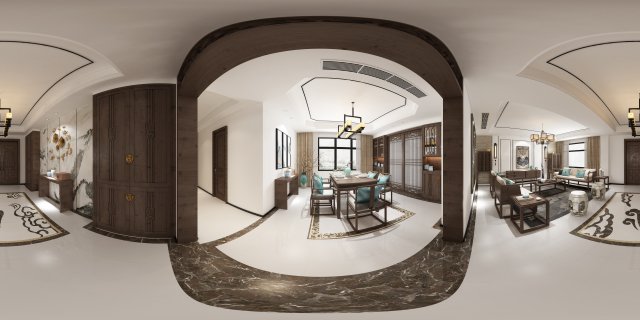 panorama antique chinese style living room restaurant space 32 Modelo 3D .c4d .max .obj .3ds .fbx .stl .blend