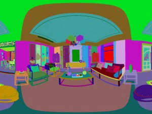panorama antique chinese style living room restaurant space 32 3D Model