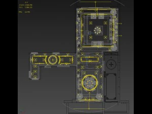 panorama antique chinese style living room restaurant space 33 3D Model