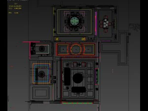panorama antique chinese style living room restaurant space 36 3D Model