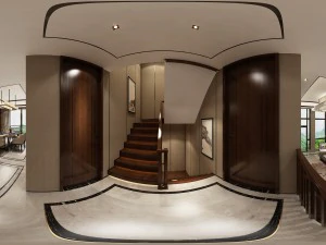 Panorama-Wohnzimmer im antiken chinesischen Stil, Restaurantfl&auml;che 37 3D Modell