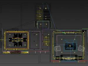 panorama antique chinese style living room restaurant space 37 3D Model