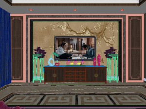 panorama antique chinese style living room restaurant space 38 3D Model