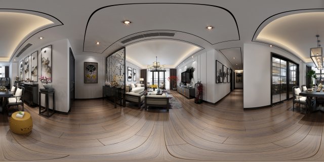 panorama antique chinese style living room restaurant space 39 3D 模型 .c4d .max .obj .3ds .fbx .stl .blend 
