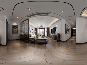 全景仿古中式客厅餐厅空间39 3D 模型