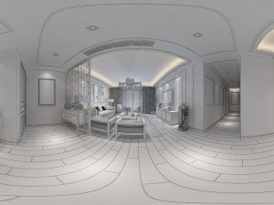 panorama antique chinese style living room restaurant space 39 3D 模型