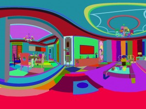 panorama antique chinese style living room restaurant space 40 3D Model