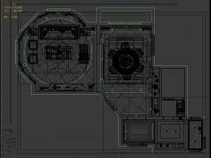 panorama antique chinese style living room restaurant space 40 3D Model