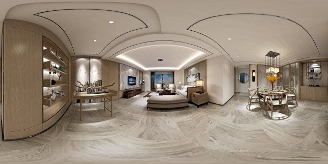 panorama antique chinese style living room restaurant space 42 Model 3D .c4d .max .obj .3ds .fbx .stl .blend 