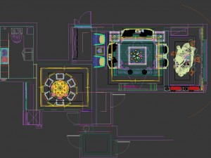 panoramic antique chinese style living room restaurant space 44 Modello 3D