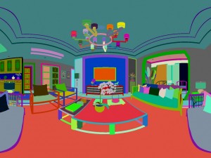 panorama antique chinese style living room restaurant space 45 3D Model