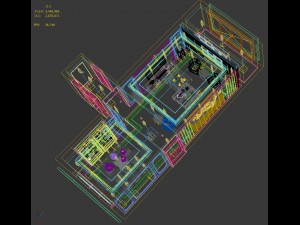 panorama antique chinese style living room restaurant space 46 3D Model