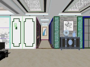 panoramic antique chinese style living room dining room 47 Modelo 3D