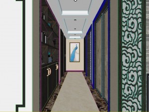 panoramic antique chinese style living room dining room 47 Modelo 3D