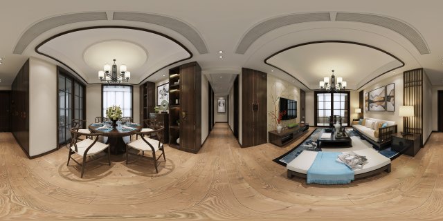 panoramic antique chinese style living room dining room 48 3D 모델 .c4d .max .obj .3ds .fbx .stl .blend 