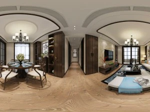 Panorama-Wohnzimmer im antiken chinesischen Stil, Esszimmer 48 3D Modell
