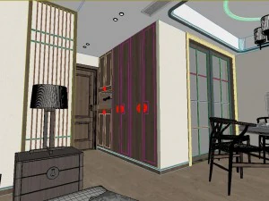 panoramic antique chinese style living room dining room 48 3D Model