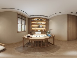 panorama antique chinese style study room 01 3D Модель
