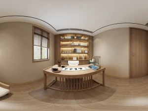 panorama antique chinese style study room 01 3D Model