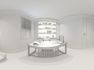 panorama antique chinese style study room 01 3Dモデル