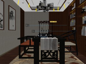 panoramic 360 antique chinese style study room 04 3D 모델