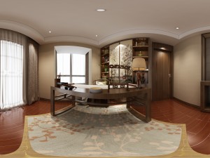 panoramic 360 antique chinese style study room 04 3D 모델
