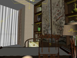 panoramic 360 antique chinese style study room 04 3D 모델