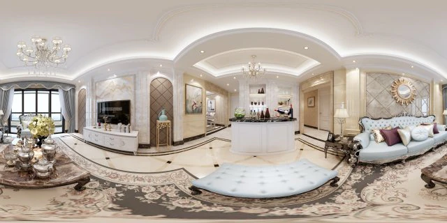 panoramic 360 deluxe european family living room restaurant 01 3D Model .c4d .max .obj .3ds .fbx .stl .blend 